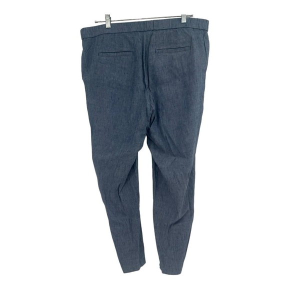 J Jill Blue Linen Stretch Blend Pull On Pants Size 1X Career Business Trousers - Picture 3 of 6